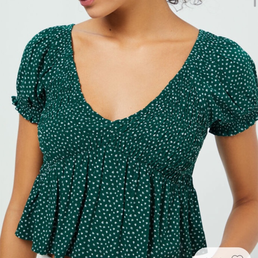 NWOT Pacsun LA Hearts v-neck green babydoll top